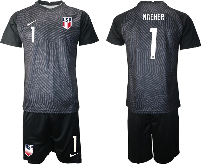 Men 2020-2021 Season National team United States goalkeeper black #1 Soccer Jersey->customized soccer jersey->Custom Jersey